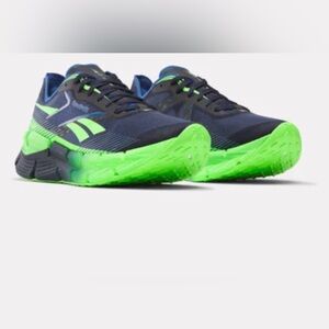 Reebok NV Zigtech Navy and Green Athletic Running Shoe
